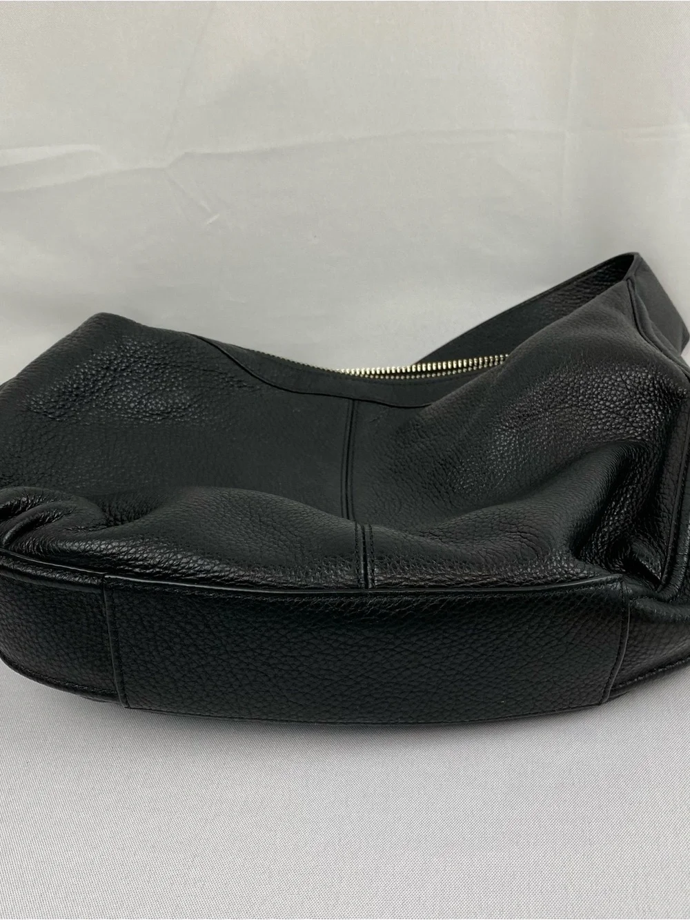 Coach Avery Leather Small Hobo Slouchy Bag Black with Teal/Green Lining F23960